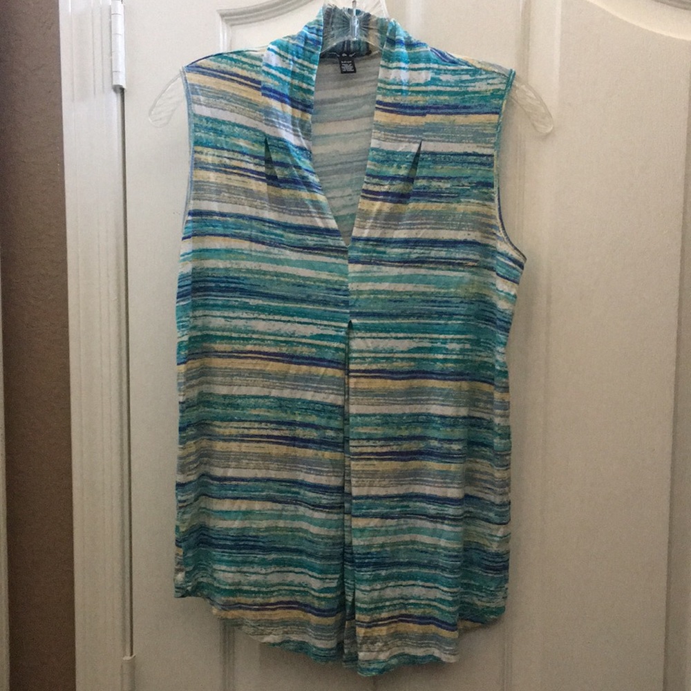FINAL MARKDOWN Cable and gauge watercolor stripe top Small
